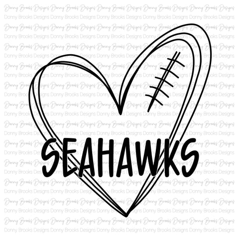 seahawks football heart digital download