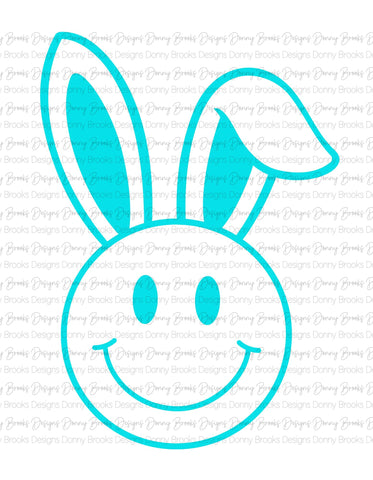 smiley bunny blue sublimation transfer
