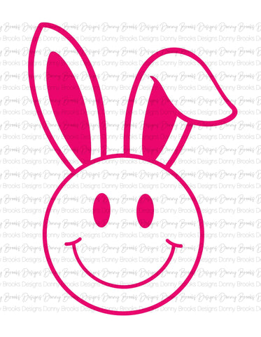 smiley bunny pink sublimation transfer