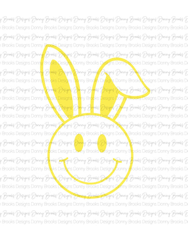 yellow smiley bunny sublimation transfer