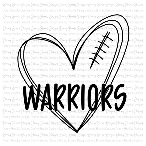 Warriors football heart digital download