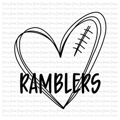 Ramblers football heart digital download