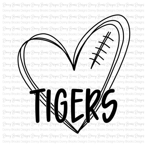 Tigers football heart digital download