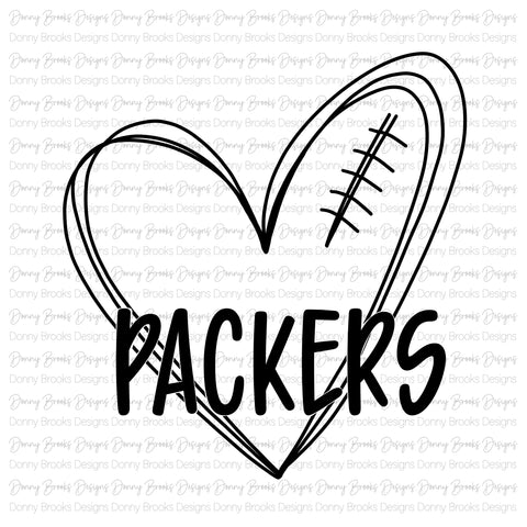 Packers football heart digital download