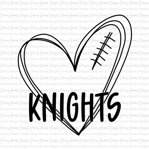 Knights football heart digital download