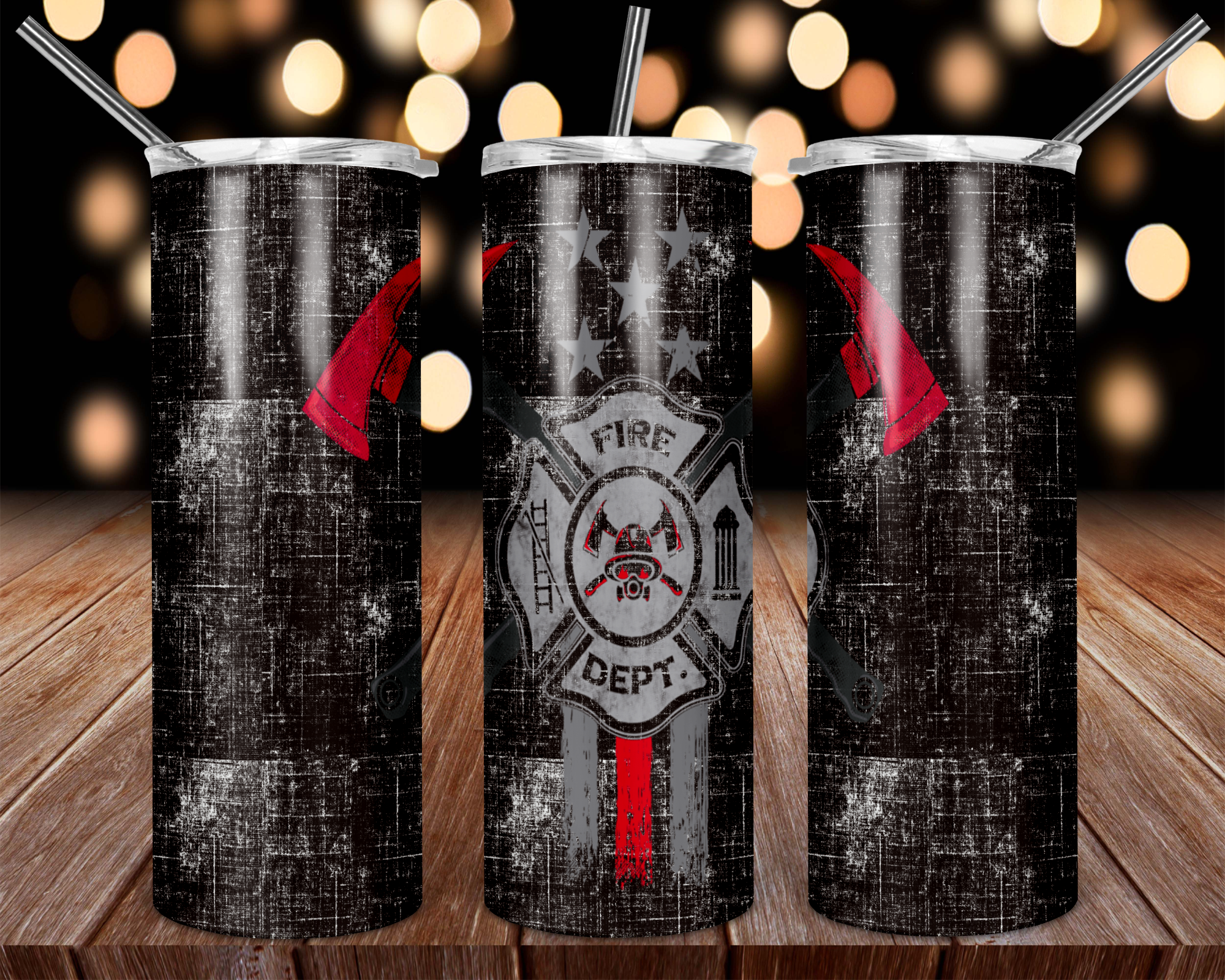 Fire Dept. Distressed tumbler digital download