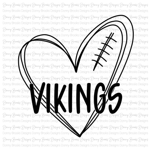 Vikings football heart digital download