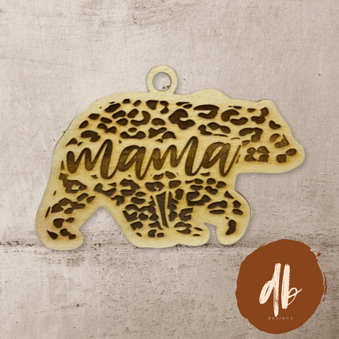 mama bear engraved keychain