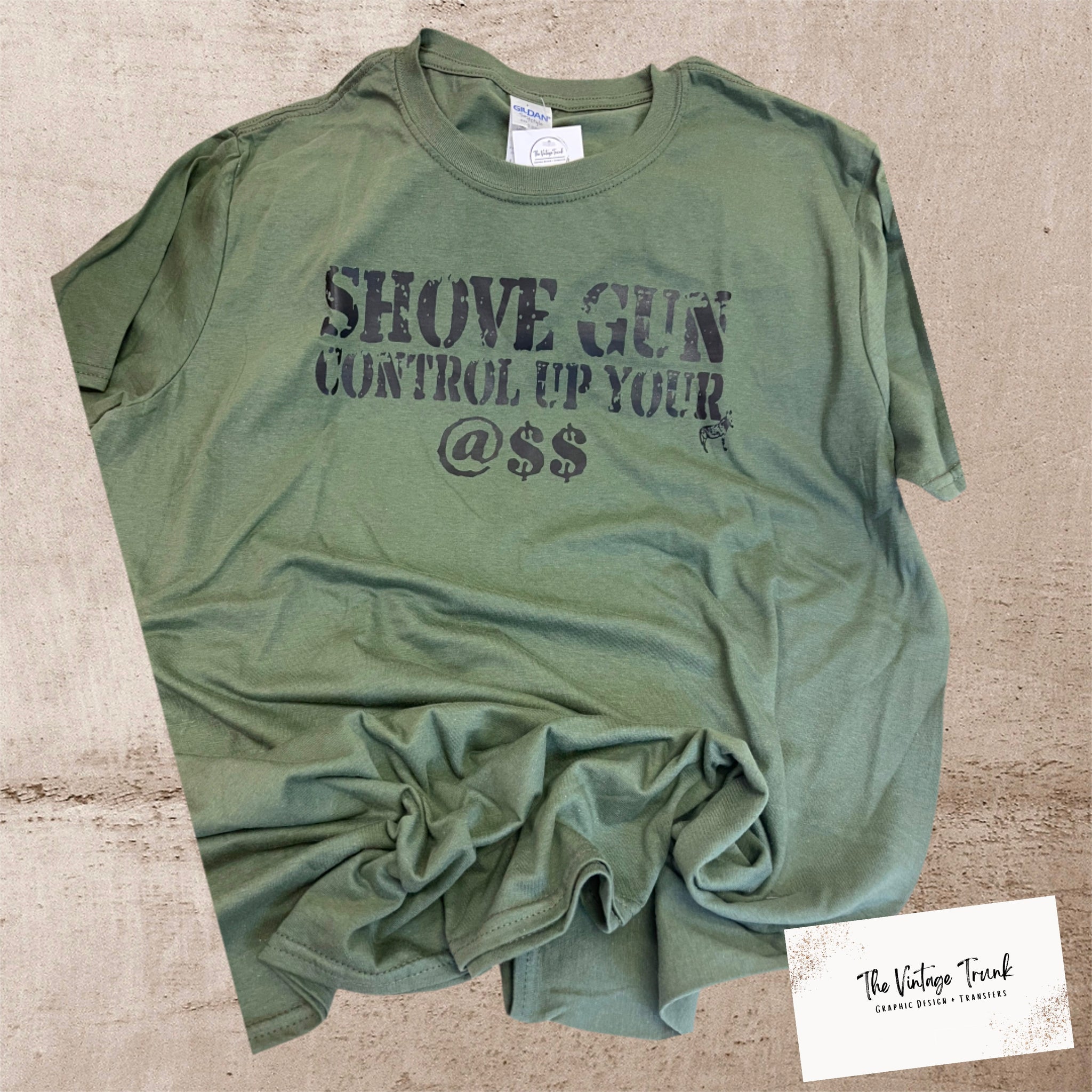 shove gun control up your a@@ graphic tee