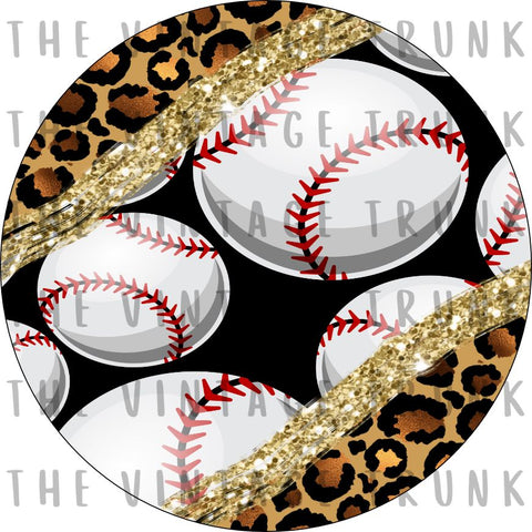 leopard baseball car coaster sublimation transfer