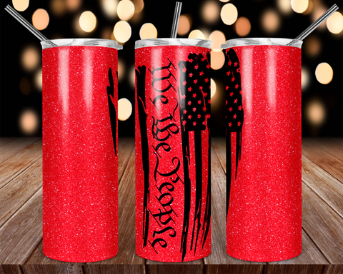 we the people red glitter | tumbler sublimation transfers